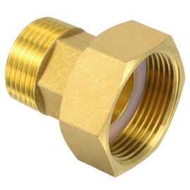 Unifizz Brass Pipe Fitting Water Meter Coupling G1-1/4 Female x G1 Male Thread Hex Connector Adapter 50mm Length