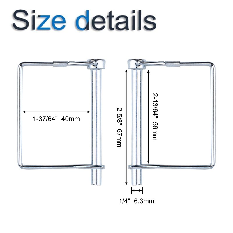 INCREWAY Wire Lock Pin, 8PCS 1/4" Carbon Steel Shaft Locking