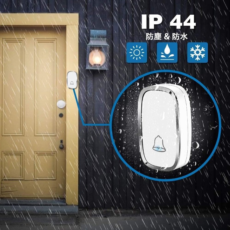 Wireless Chime, Entrance Chime, Call Bell, Nursing, Restaurants, Bathrooms, Waterproof,