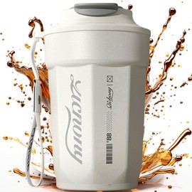450ml Termo cafe de acero inoxidable, Vaso termico frio y caliente durante 6 horas, Termo antiderrame y prueba de fugas, dos métodos de bebida, Adecuado para preparar leche, café y té.
