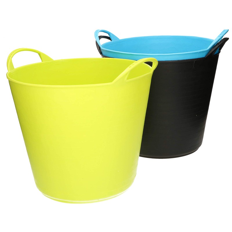 KOTARBAU® Elastic Rubber Trough 26L Turquoise Fluo with Carry Handles