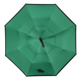 Wxjiahetai Inverted Reverse Umbrella with C-shaped Handle Windproof Upside Down Umbrellas for Rain Double Layer Hands Free Umbrella for Women and Men (Green)