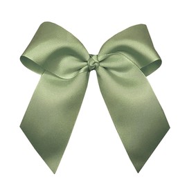 WD2U Girls Large 6" Grosgrain Knotted Hair Bow with Tails on Alligator Clip (Sage Green)