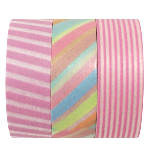 Wrapables Basic Pink Japanese Washi Masking Tape (set of 3),