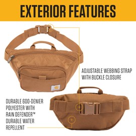 Carhartt Classic Adjustable Sling Bag, Durable, 600-Denier Water Resistant Hip Pack, Essential Waist Pack (Industry Red)
