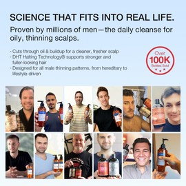 Hair Labs Professional Strength Hair Restore Shampoo for Men, DHT Blocker for Hair Loss and Thinning Hair, Biotin Shampoo Infused with Rosemary Oil for Hair Growth, Sulfate-Free, Color-Safe, 16 Fl Oz