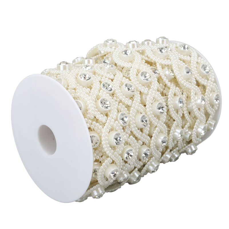 Bead Chain String Half Side Flatback DIY Imitation Pearl String