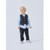 NAME IT Boys' Nmmrobino Waistcoat Unb Suit Vest, Dark grey