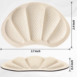 Heel Pads for Shoes, 12Pcs Mesh Self-Adhesive Heel Cushion Inserts, Reusable White Shoe Heel Pad for Women Men Shoes Too Big
