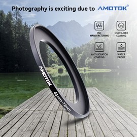 43mm Lens to 72mm Camera Filter Ring, Compatible with All 43mm Camera Lenses on 72mm UV-CPL ND Filter Accessories and Lens Hood (43-72mm)