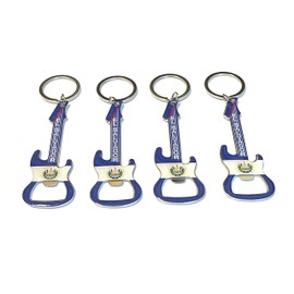 Guitar Shaped El Salvador Flag Design Keychain Bottle Opener Set of 4 Collectible Souvenir Keychains