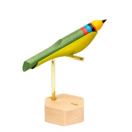 Wings of Pen Five Color Bird Desk Pen Tweet Wood Axis Ballpoint Pen Bird Desk Pen Stand Office Desk Writing Instrument Wood Grain Base