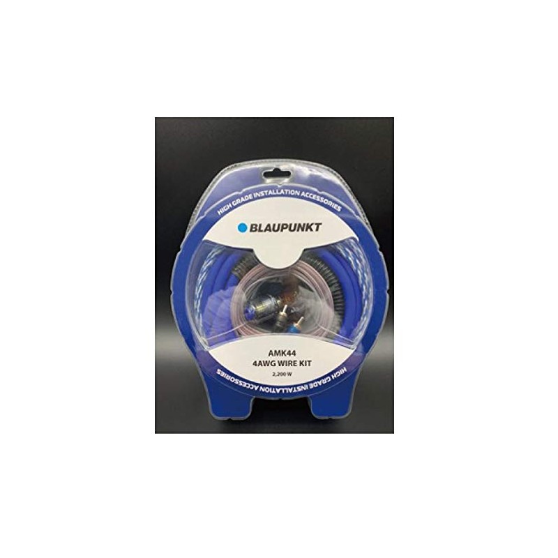 Blaupunkt AMK44 Car Audio Amplifier 4 Gauge Wiring Kit Blue