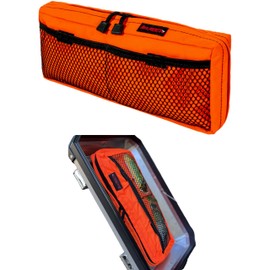 Moto Pockets Motorcycle Pannier Lid Bag Organizer for Side Cases, Weather-Resistant, Hi-Viz Orange