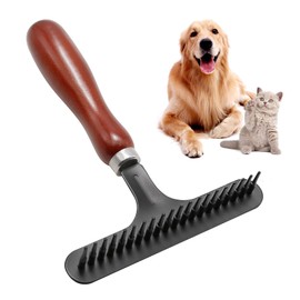 MDEOOSKY 2-in-1 Pet Grooming Tool and Carpet Rake, Handheld Rug Groomer for Matted & Dog Cat Hair Cleaner for Short Pile Rugs, Easy Clean (Black)