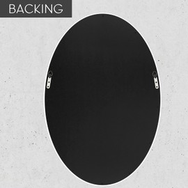Oval Wall Mirror (36X24) Decorative Bathroom Mirror Vanity Mirror for Entryway Living Room with Safety Backing (White)