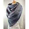 Double Stitched Muslin XXL Triangular Scarf/Grey Soft Neckerchief, Tuecherfee Scarf,