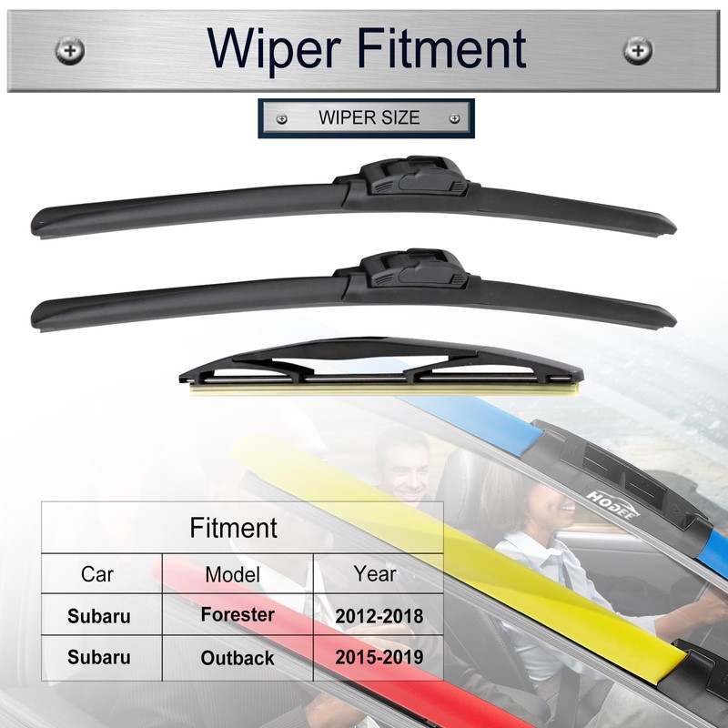 HODEE 3 wipers 26"+17"+14" Colour Front Wiper Blades Replacement for