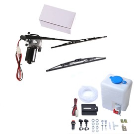 SCHRION 90 ° Wipe 12V Electric Motor UTV Windshield Wiper Kit with Washer Pump Kit Compatible with Golf Cart Polaris Ranger RZR 900 1000 TURBO Can Am X3 Tractor Kawasaki etc. (Instruction Included)
