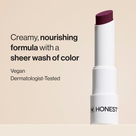 Honest Beauty Moisturizing Vegan Tinted Lip Balm | Antioxidant-rich Acai Extracts + Avocado Oil | Paraben Free + Cruelty Free | Plum Drop