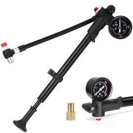 Zaxiva High Pressure Damper Pump (Max 300 PSI), Mini Damper Pump with Pressure Gauge and Bleed Button, 2-in-1 Bicycle Fork Pump/Rear Suspension Pump and Bicycle Tyre Pump for MTB, Road Bike