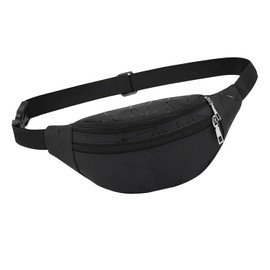 1 x Shoulder Bag, Waterproof Waist Bag, Fashionable Waist Bag, Large Capacity Backpack, Adjustable Waist Bag, Suitable for Daily Travel, Travel and Shopping, black, Fashion