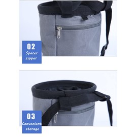 HOUSON Climbing Chalk Bag, Polyamide, Blue with Carabiner, Drawstring & Zip Closure, Secret Compartment, Wide Use