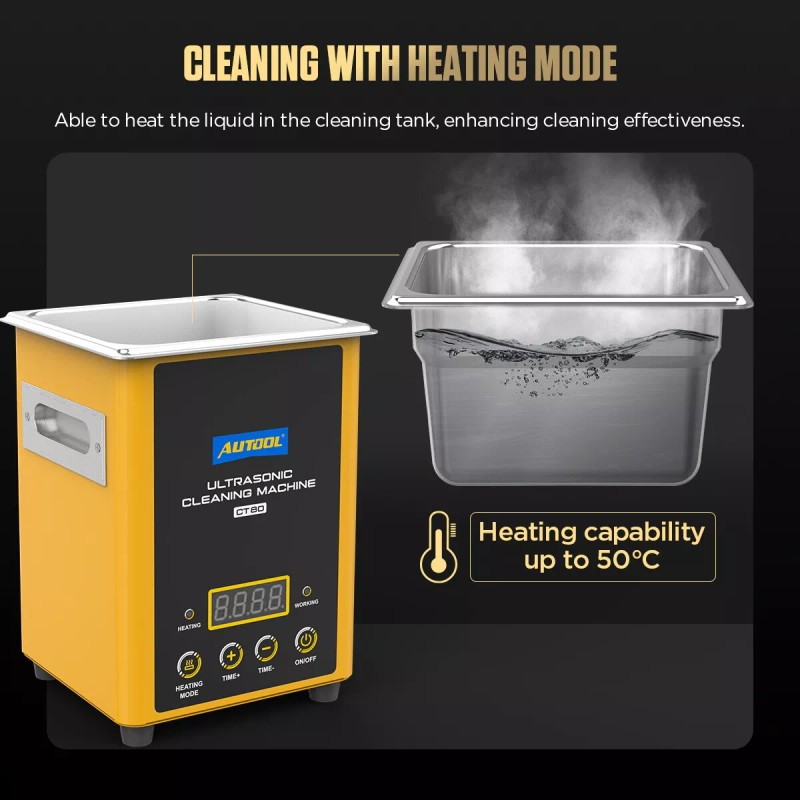 AUTOOL Ultrasonic Cleaning Machine Fuel Inector Cleaner Heating Adjusting Time