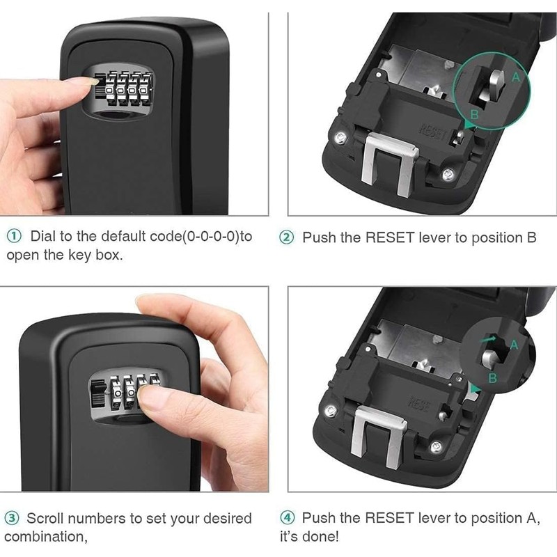 Bolwins H34CS Key Safe with 4 Digit Combination Code -
