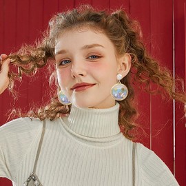 ONLYJUMP 2Pairs Starfish Pearl Stud Earrings Necklace for Women Trendy Statement Shell Conch Earrings Dainty Ocean Starfish SeaShell Necklace Nautical Beach Jewelry Set (Gold star)