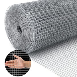 Land Guard 19 Gauge Hardware Cloth, 1/2 inch Chicken Wire Fence, Galvanized Welded Cage Wire Mesh Roll Supports Poultry Netting Cage Fence………