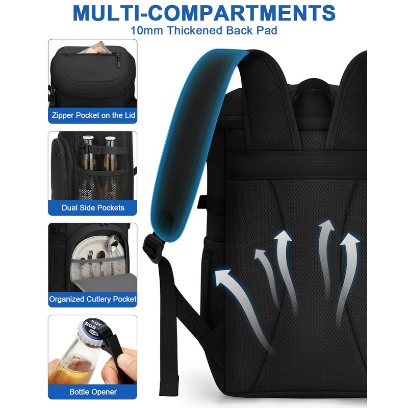 Pritent Cooler Backpack for Men Women Insulated Waterproof Backpack Coolers
