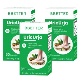 BBETTER UricUrja – Herbal Supplement with Plant-Based Extracts Traditionally Used to Support Joint Comfort & Metabolic Wellness-Helps Support Healthy metabolic Function -180 Capsules