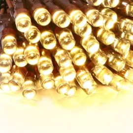 Oakestry 35 Light Battery Operated LED Warm White Wide Angle Christmas Lights with Brown Wire Timer Function 5 Inch Spacing Indoor Outdoor Décor Energy Efficient Fairy String Lights Holiday Accent