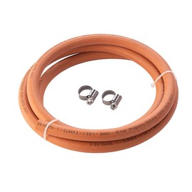 Hamilton Gas Products Gas Hose & Jubilee Clips Kit - 2m of 8mm High Pressure LPG Hose | Compatible with Regulators, Appliances & Equipment | Supply to BBQ's, Grills, Stoves, Patio & Cabinet Heaters