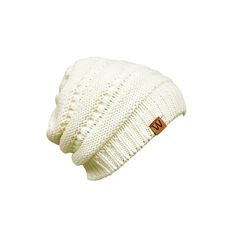 Bowbear Winter Knit Slouchy Beanie, Cream