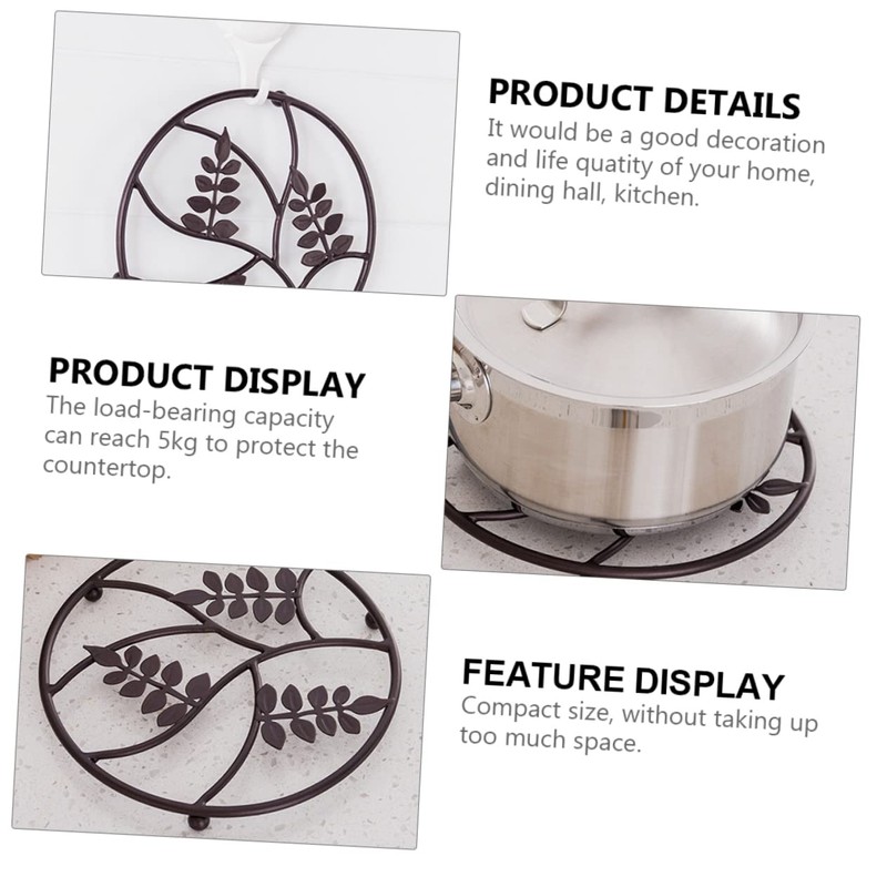 Mobestech 3pcs Iron Art Tableware Mat Heat Insulation Pad for