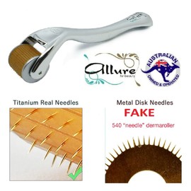 Allure Derma Roller 0.5mm 192 Real Inserted Titanium Needles Skin Care Anti Aging Anti Wrinkle Hair Growth