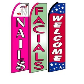 Nails Facials Welcome King Size Swooper Flag Pack  of 3