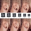 BESTEEL 2 Pairs Hypoallergenic Cubic Zirconia Black Stud Earrings for