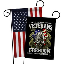 Breeze Decor Freedom Garden Flag Pack Armed Forces Day All Branches Support Honor United State American Military Veteran Applique House Banner Small Yard Gift Double-Sided, Made in USA