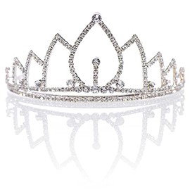 Anderson's Michelle Clear Rhinestone Silver Tiara, 3 Inches, Women, Girls, Wedding Tiara, Queen Or Princess Prom Tiara Homecoming, Pageant, Wedding, School Dance, Award, Costume, Party, Event