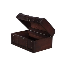 Small furniture storage HD 8.600.2 Chest, Treasure Chest, Box, Storage Box, Nautical Chic Wooden Various Sizes Dress with Metal Decoration, High Quality Kolo Nialtruhe Colonial Style Wooden Box Chest Decorated. 30 x 20 x 15 cm
