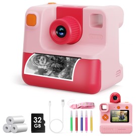 GREENKINDER Kids Camera Instant Print,Digital Camera, Selfie 1080P Video Camera with 32G TF Card, Toys Gifts for Girls Boys Aged 3-14 for Christmas/Birthday/Holiday