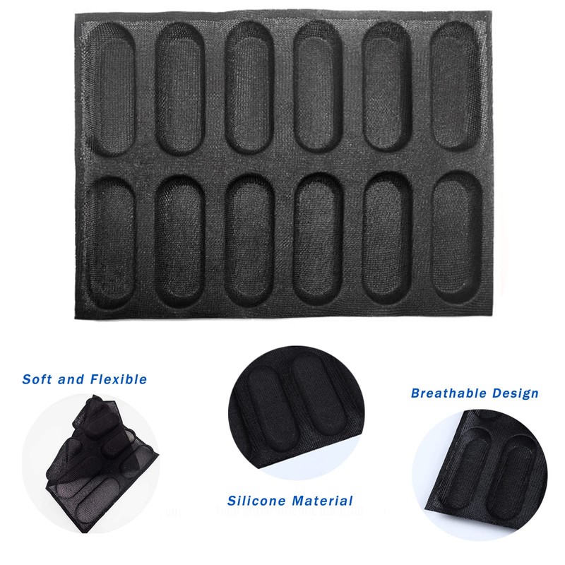 Dioycli Silicone Bread Loaf Pan for Baking, Mini Baguette Bread
