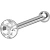 PIERCINGLINE 925 Sterling Silver Nose Piercing Round Crystal Piercing Nose