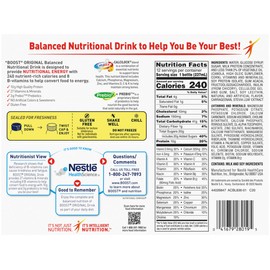 BOOST Original Balanced Nutritional Drink, Very Vanilla, 8 Ounce Bottle (Pack of 24)
