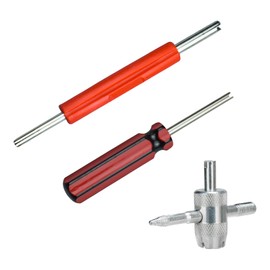 ZIMISI 3PCS Tire Valve Stem Removal Tool Kit, Includes Single & Double Heads Valve Core Remover, 4-Way Valves Tool, Multifunctional Tire Installer Repair Kit Suitable for Car, Truck, Bicycle