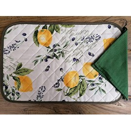 I pay little New!!! American Quilted Placemat with 1 Fruit Design Napkin Made in Italy!!!!!