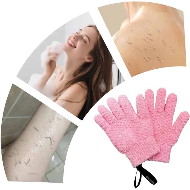 Guantes de ducha exfoliantes 3D – Limpieza profunda y piel
